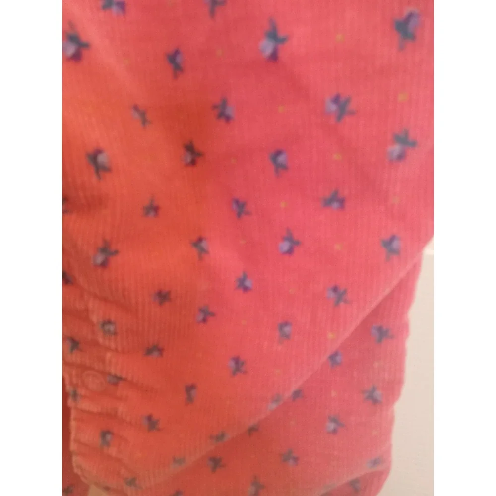 VTG 80s OshKosh B'gosh Pink Floral Print Corduroy Bib Overalls‎ 18 Months
